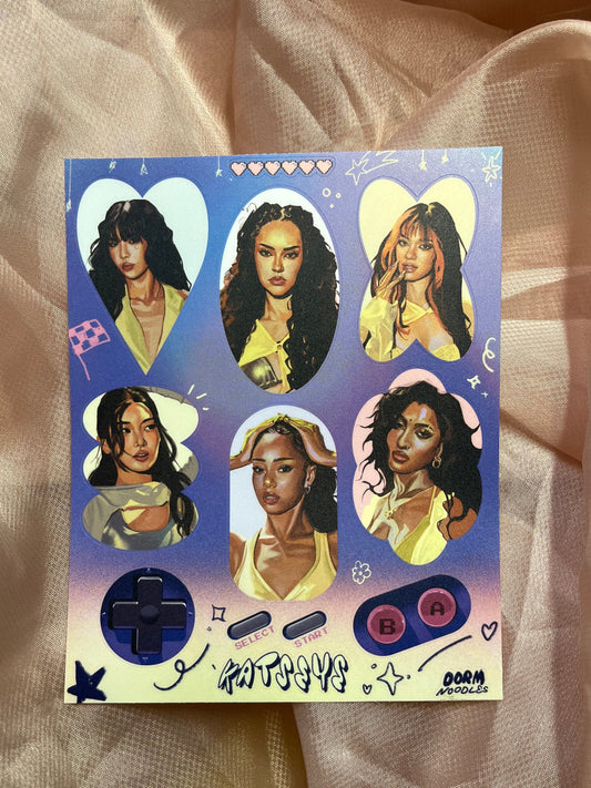 KATSEYE-inspired Sticker Sheet (Pop Star Summer Mini-Collection)